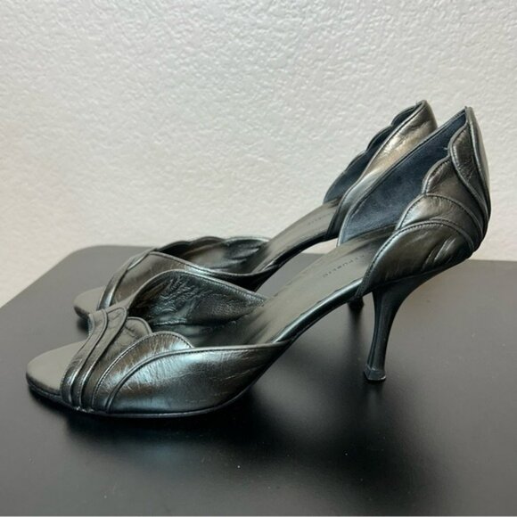 Banana Republic Women's Metallic Open-Toe 3" Heels Size‎ 9 *Small flaw - Picture 3 of 11